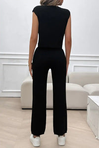Devine Ribbed Round Neck Top and Pants Set 100100643541406 76 Affordable Fashion Under $100 Jerry's Apparel 