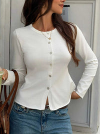 Button-Front Long Sleeve Cardigan 101002830861506 49 Affordable Fashion Under $100 Jerry's Apparel 