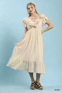 Umgee Textured Ruffle Midi Dress 100100185071562 64 Affordable Fashion Under $100 Jerry's Apparel 