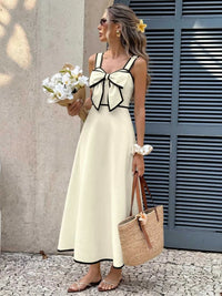 Bowknot Trim A-Line Midi Dress 100100205977372 45 Affordable Fashion Under $100 Jerry's Apparel 