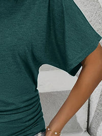 Ruched Side Round Neck T-Shirt
