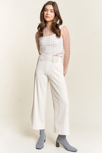 Davi & Dani Wide Leg Mid-Rise Pants