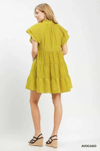 Umgee Tiered Ruffle Sleeve Textured Mini Dress 100100470761026 57 Affordable Fashion Under $100 Jerry's Apparel 