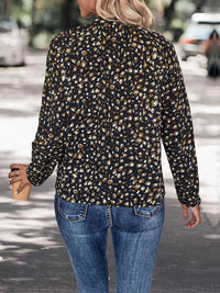 Perfee Printed Tie Neck Long Sleeve Top 100101067609016 35 Affordable Fashion Under $100 Jerry's Apparel 