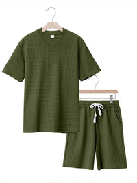 Men's Full Size Textured Round Neck Top and Shorts Set Plus SIze 100400215692578 39 Affordable Fashion Under $100 Jerry's Apparel 