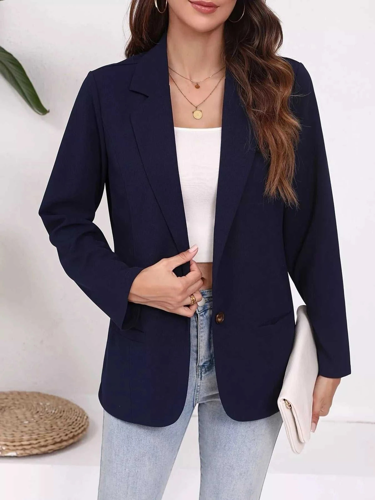 Plus Size Lapel Collar Single-Button Blazer 100100166280160 48 Affordable Fashion Under $100 Jerry's Apparel 