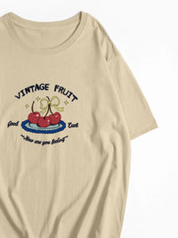 Plus Size Fruit Graphic Round Neck T-Shirt
