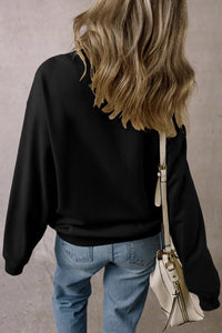 Letter Graphic Round Neck Long Sleeve Sweatshirt