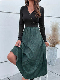 Animal Print Long Sleeve Midi Dress 100100028171518 41 Women's Midi Dress Affordable Boutique Dresses Under $50 Jerry's Apparel 