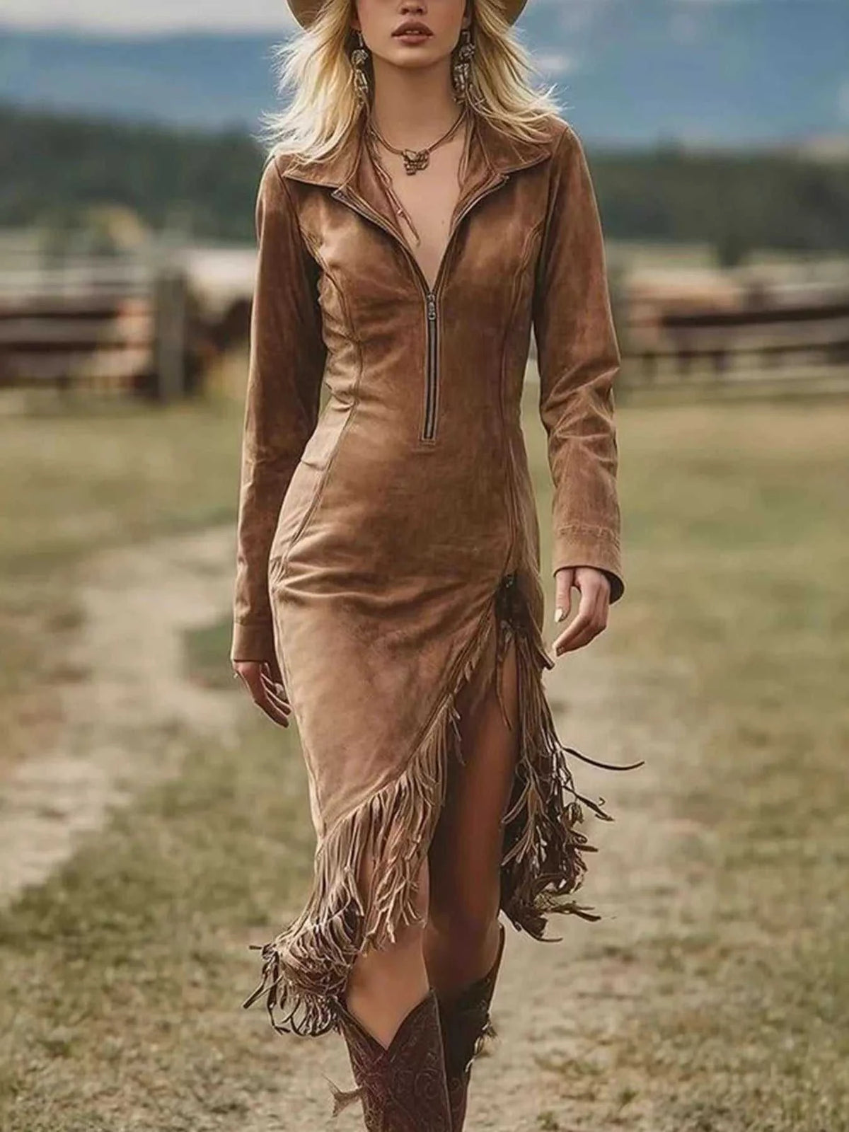 Full Size Fringe Hem Zip Front Bodycon Dress Plus Size 100100995904931 49 Affordable Fashion Under $100 Jerry's Apparel 