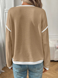 Ribbed Contrast Trim Long Sleeve Top 100100078754062 40 Affordable Fashion Under $100 Jerry's Apparel 