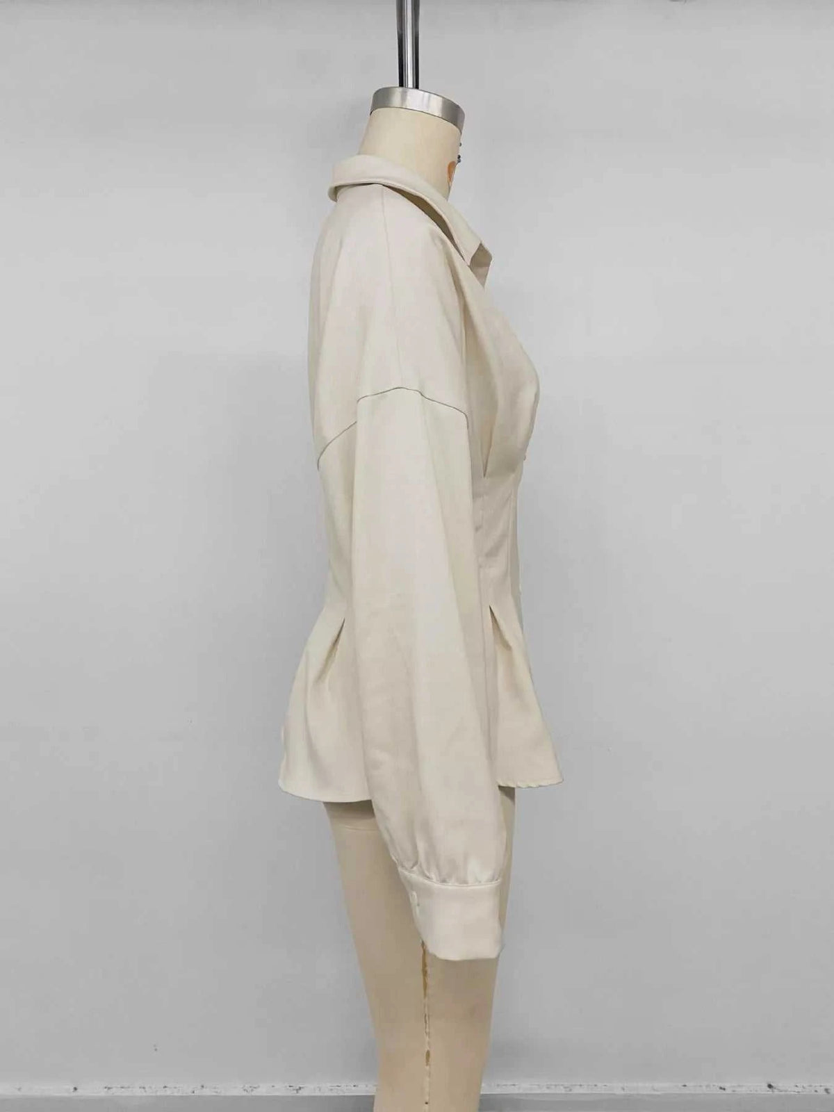 Ruched Button-Up Peplum Shirt 100100541347107 46 Affordable Fashion Under $100 Jerry's Apparel 