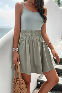 Devine Smocked Scoop Neck Mini Cami Dress