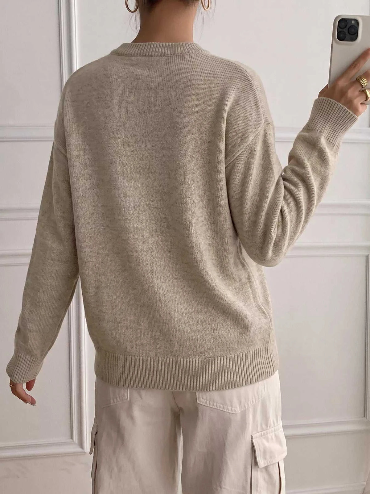 Dropped Shoulder Long Sleeve Sweater 100100679880888 40 Affordable Fashion Under $100 Jerry's Apparel 