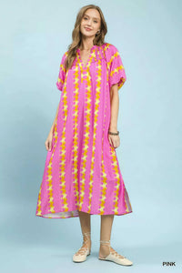Umgee Geo Stripe Smocked Waist Tie Dress 100100508391124 66 Affordable Fashion Under $100 Jerry's Apparel 