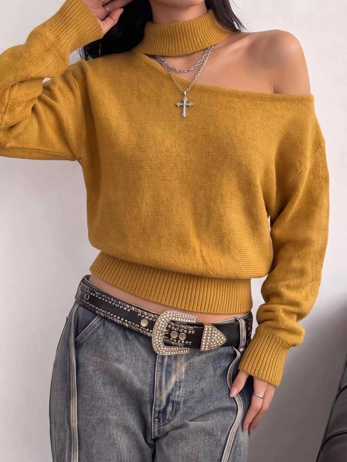 Cold-Shoulder Dropped Shoulder Sweater 101002178198297 31 Affordable Fashion Under $100 Jerry's Apparel 