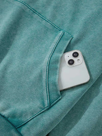 Half Zip Kangaroo Pocket Mineral Wash Baggy Hoodie 100100749285222 73 Affordable Fashion Under $100 Jerry's Apparel 