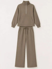 Half-Zip Sweatshirt and Wide-Leg Pants Set 101001840100593 40 Gifts for Her Jerry's Apparel 
