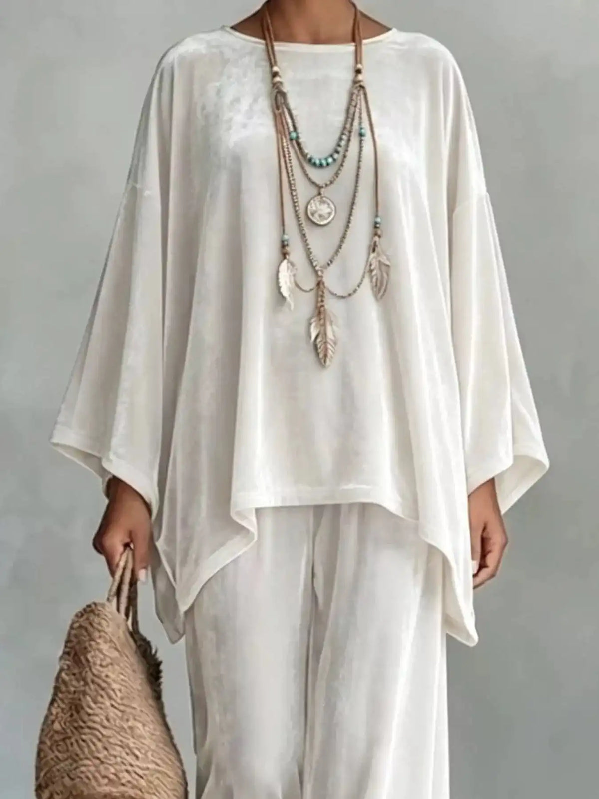 Full Size Asymmetrical Top and Wide Leg Pants Set Plus Size 101001927528588 54 Affordable Fashion Under $100 Jerry's Apparel 