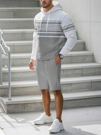 Men's Full Size Striped Hoodie & Shorts Casual Set Plus Size 100400695113580 41 Affordable Fashion Under $100 Jerry's Apparel 