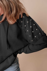 Drawstring Studded Long Sleeve Hoodie 100100364052504 59 Affordable Fashion Under $100 Jerry's Apparel 