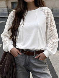 Lace Raglan Sleeve Sweatshirt 101001842976491 38 Affordable Fashion Under $100 Jerry's Apparel 