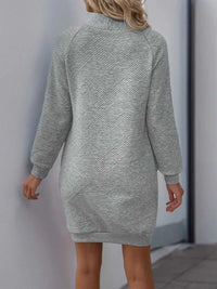 Perfee Texture Mock Neck Long Sleeve Mini Dress 100100886611740 32 Affordable Fashion Under $100 Jerry's Apparel 