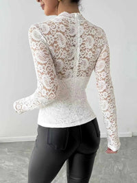 Zip Back Long Sleeve Lace Top 100100284576767 33 Affordable Fashion Under $100 Jerry's Apparel 