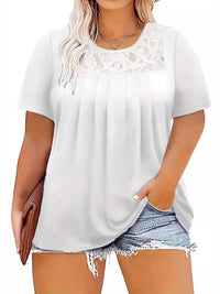 Plus Size Lace Detail Short Sleeve Top 100100411771775 30 Affordable Fashion Under $100 Jerry's Apparel 