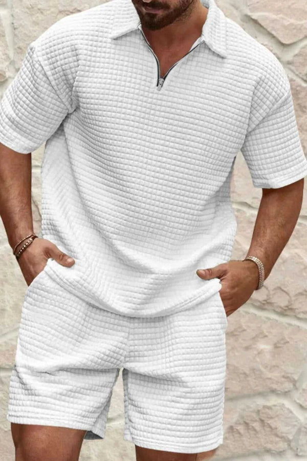 Men's Full Size Zip Collar Short Sleeve Top and Shorts Set Plus Size 100400014755728 39 Affordable Fashion Under $100 Jerry's Apparel 