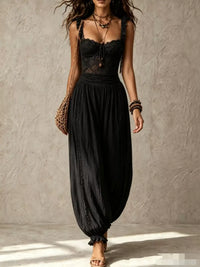 Boho Lace Corset Bodice Jumpsuit with Harem Pants 101001053483751 81 Affordable Fashion Under $100 Jerry's Apparel 