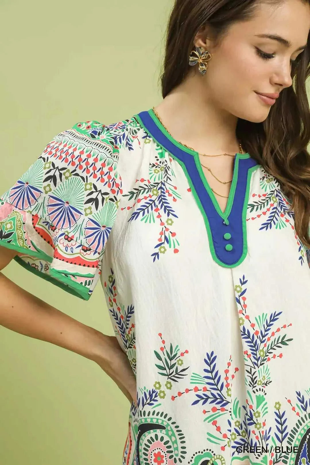 Umgee Paisley Flutter Sleeve Mini Dress 100100217051055 57 Affordable Fashion Under $100 Jerry's Apparel 