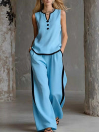 Full Size Contrast Trim Sleeveless Top and Pants Set Plus Size 101001507426114 43 Affordable Fashion Under $100 Jerry's Apparel 