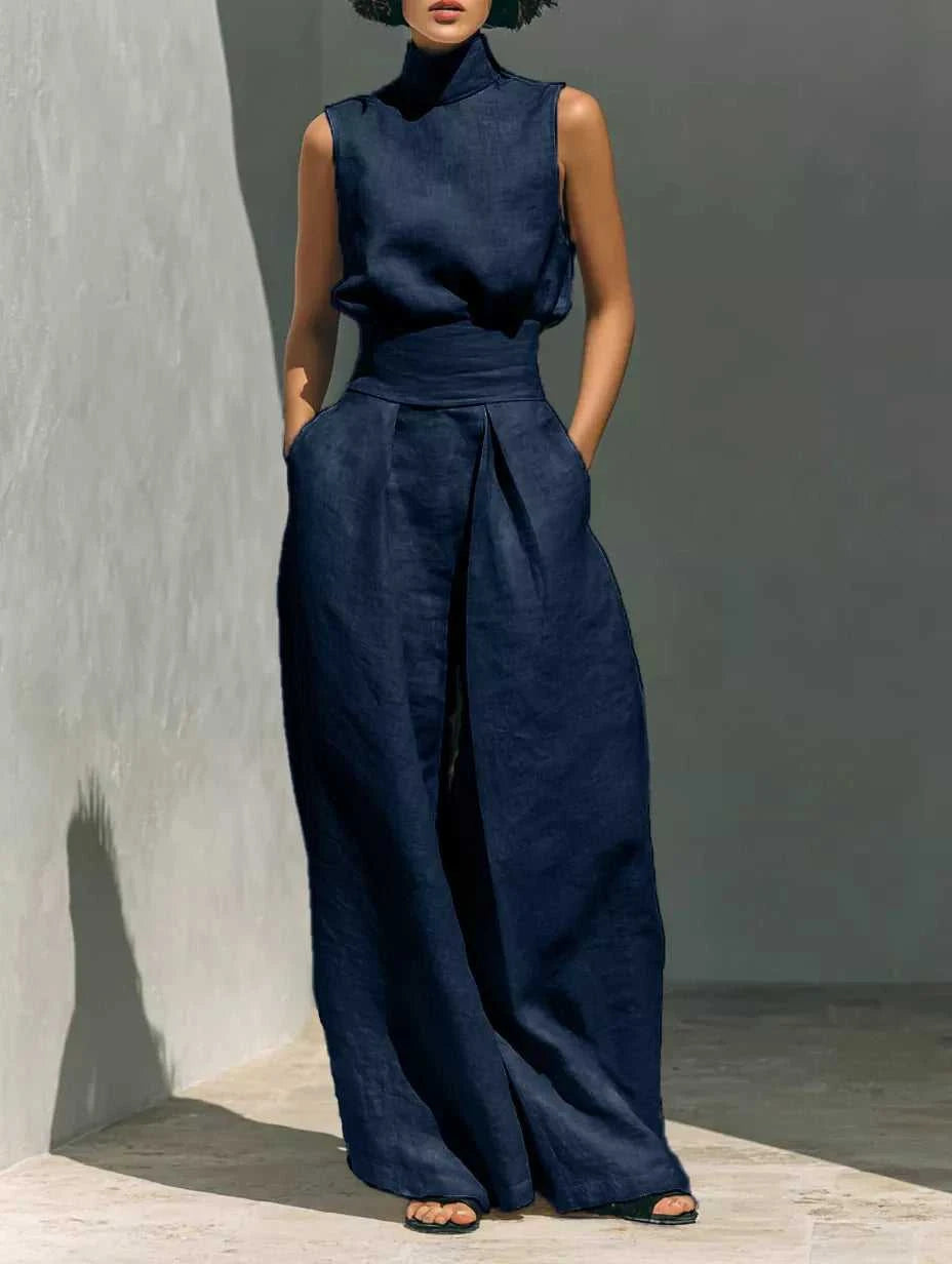 Full Size Turtleneck Sleeveless Top and Wide Leg Pants Set Plus Size 101001144135026 45 Affordable Fashion Under $100 Jerry's Apparel 