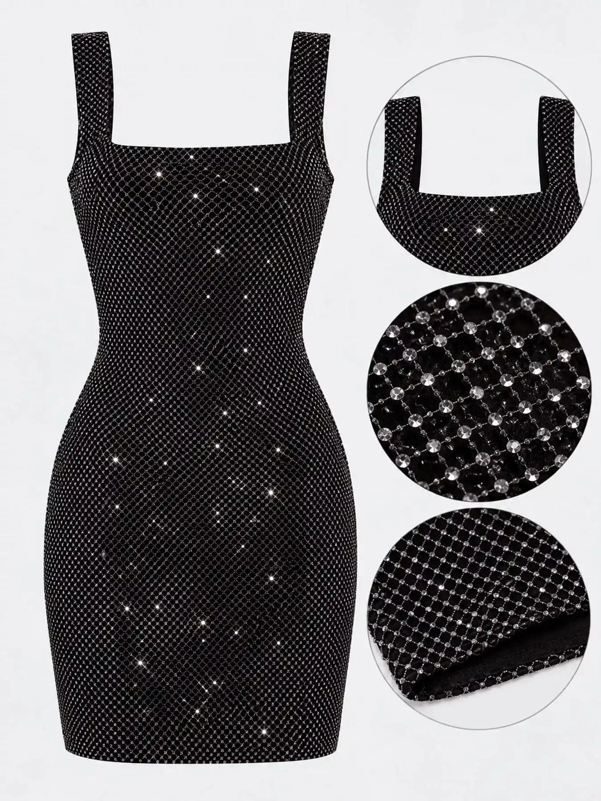 Backless Rhinestone Embellished Bodycon Mini Dress 101001623770086 73 Affordable Fashion Under $100 Jerry's Apparel 