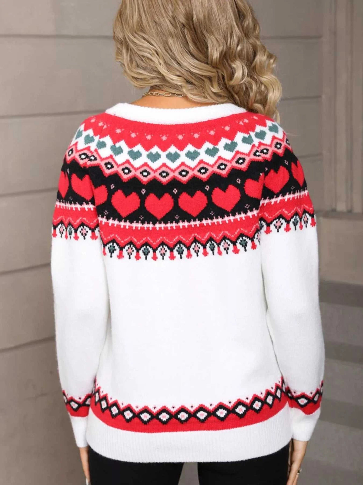 Valentine's Day Heart Pattern Knitted Sweater 100100255476556 52 Affordable Fashion Under $100 Jerry's Apparel 