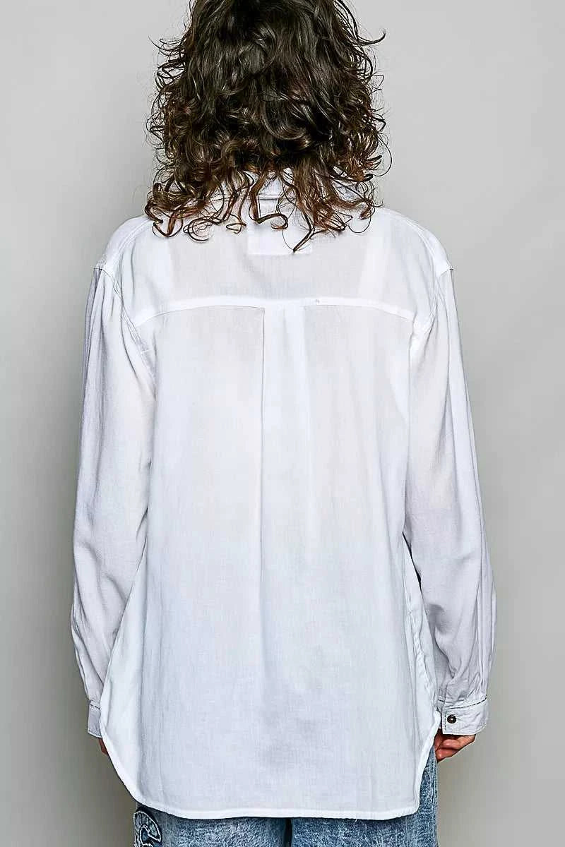 POL Washed Textured Cotton Western Button Front Shirt 100100131311307 54 Affordable Fashion Under $100 Jerry's Apparel 