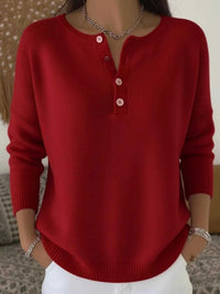 Full Size Button Detail Ribbed Knit Sweater Plus Size 101002670743081 41 Affordable Fashion Under $100 Jerry's Apparel 