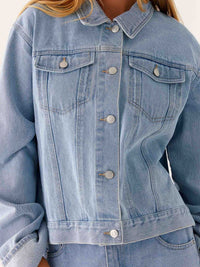 Button Down Cropped Oversized Denim Jacket 100100003789645 47 Affordable Fashion Under $100 Jerry's Apparel 