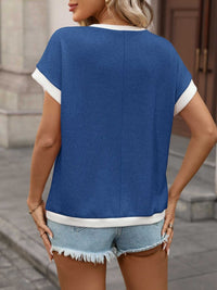 Contrast Trim Short Sleeve T-Shirt 100100724336043 33 Affordable Fashion Under $100 Jerry's Apparel 