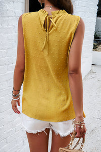 Swiss Dot Round Neck Tank