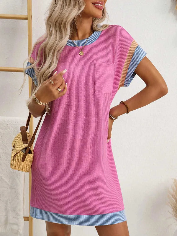 Round Neck Short Sleeve Mini Dress 100100619871757 33 Affordable Fashion Under $100 Jerry's Apparel 