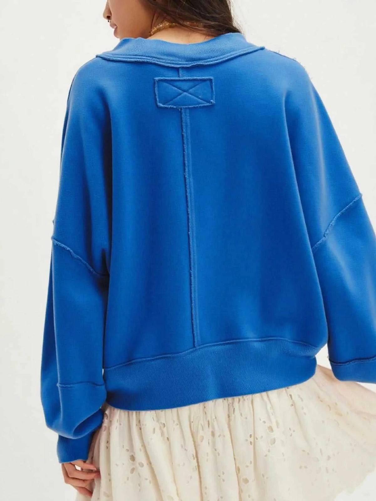 Exposed Seam Dropped Shoulder Sweatshirt 100100298303105 34 Affordable Fashion Under $100 Jerry's Apparel 