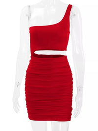 One-Shoulder Cutout Ruched Bodycon Mini Dress 101001098960768 27 Gifts for Her Jerry's Apparel 