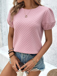 Textured Puff Sleeve T-Shirt
