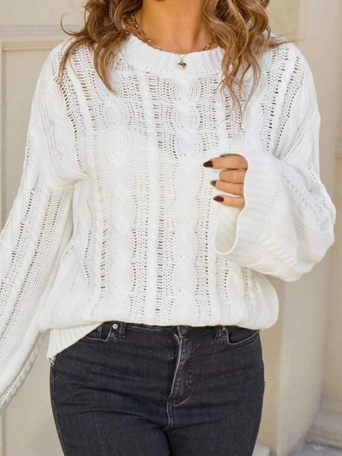 Cable Knit Long Sleeve Sweater 100100664831062 46 Affordable Fashion Under $100 Jerry's Apparel 