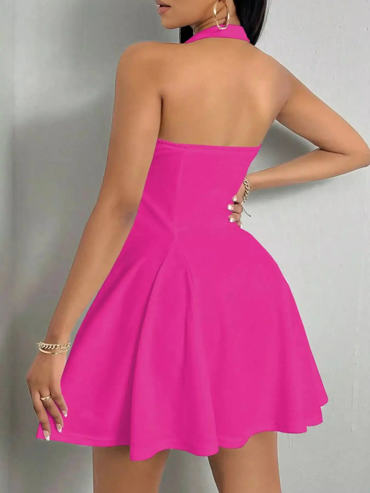 Halter Neck Sleeveless A-Line Mini Dress 101001141853231 35 Gifts for Her Jerry's Apparel 