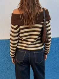 Off-Shoulder Striped Knit Top 101002099736025 59 Affordable Fashion Under $100 Jerry's Apparel 