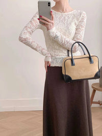 Lace Round Neck Long Sleeve Top 100100846416323 30 Affordable Fashion Under $100 Jerry's Apparel 