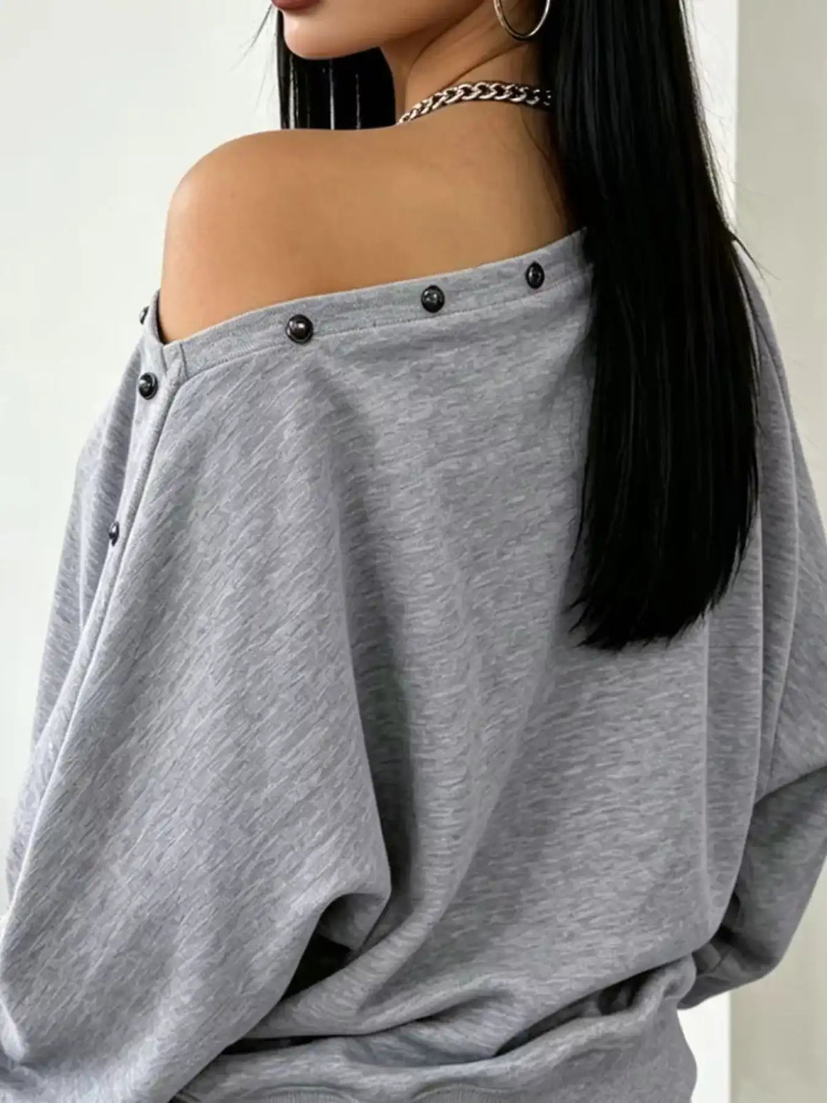 Studded Off Shoulder Long Sleeve T-Shirt 101001169495507 50 Affordable Fashion Under $100 Jerry's Apparel 